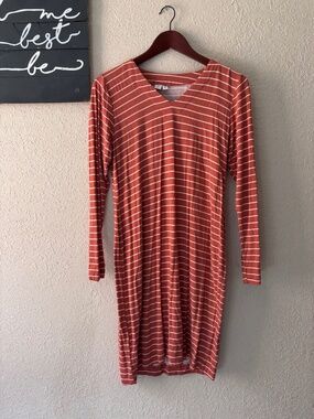 By Tavi Striped Long-Sleeve Dress